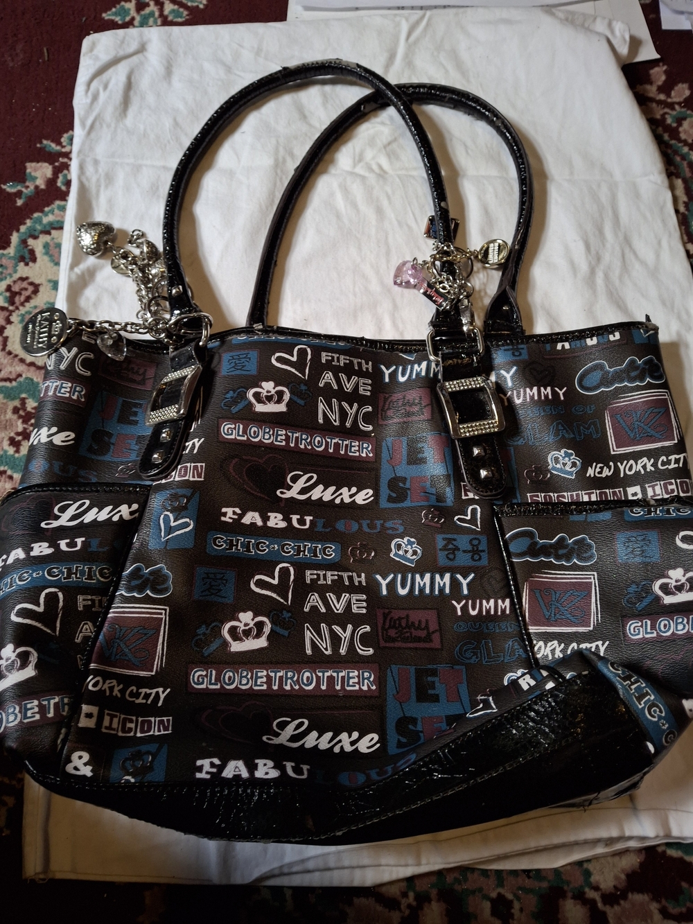 NYC Luxe Graphic Y2K Charm Satchel Handbag